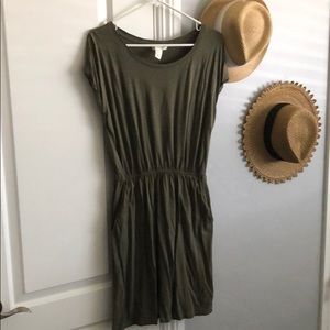 Olive Green Cotton Dress